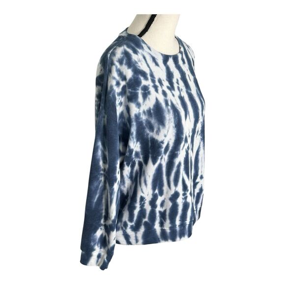 BANANA REPUBLIC Blue & White TIE-DYE Long‎ Sleeve OVERSIZED Sweatshirt Medium - Picture 3 of 13